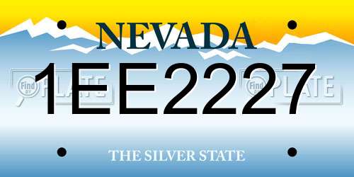 1EE2227 Nevada License Plate