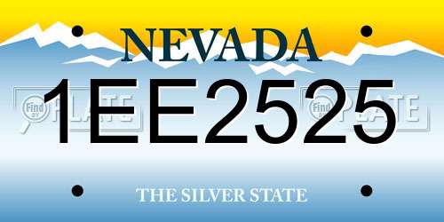 1EE2525 Nevada License Plate