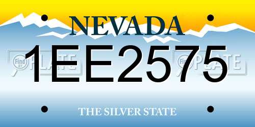 1EE2575 Nevada License Plate