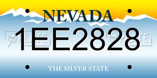 1EE2828 Nevada License Plate