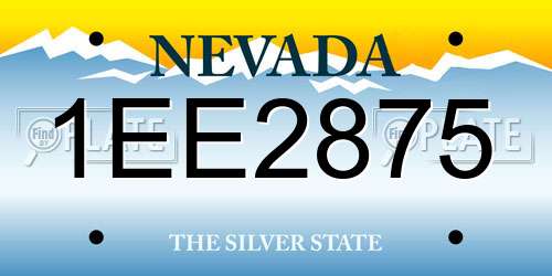 1EE2875 Nevada License Plate
