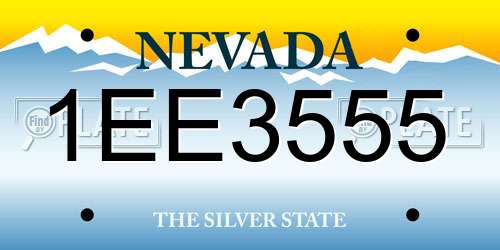 1EE3555 Nevada License Plate