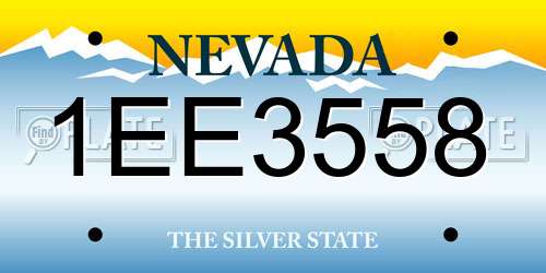 1EE3558 Nevada License Plate