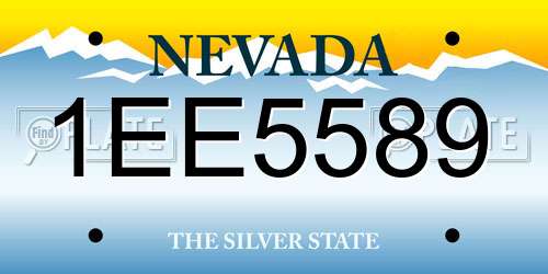 1EE5589 Nevada License Plate
