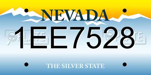 1EE7528 Nevada License Plate