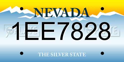 1EE7828 Nevada License Plate