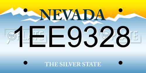 1EE9328 Nevada License Plate