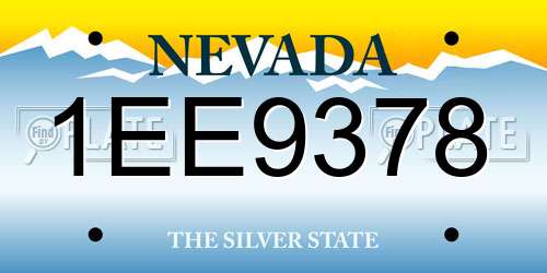 1EE9378 Nevada License Plate