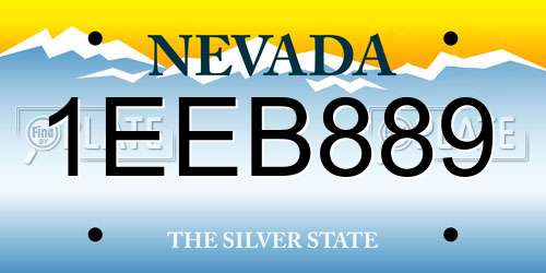 1EEB889 Nevada License Plate