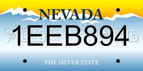 1EEB894 Nevada License Plate