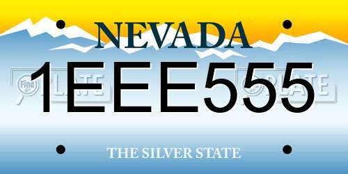 1EEE555 Nevada License Plate