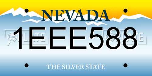 1EEE588 Nevada License Plate
