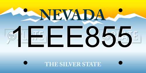 1EEE855 Nevada License Plate