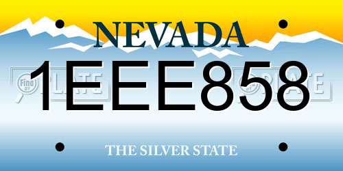 1EEE858 Nevada License Plate
