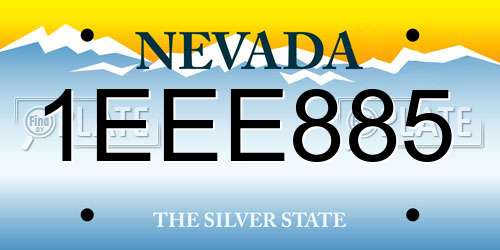 1EEE885 Nevada License Plate