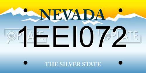 1EEI072 Nevada License Plate