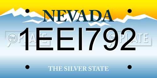 1EEI792 Nevada License Plate