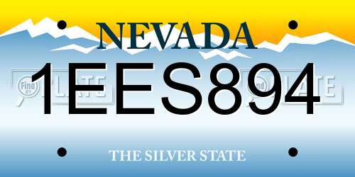 1EES894 Nevada License Plate