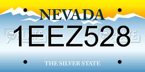 1EEZ528 Nevada License Plate