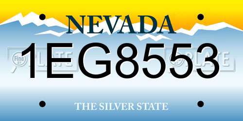 1EG8553 Nevada License Plate