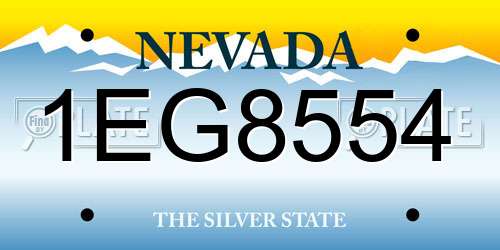 1EG8554 Nevada License Plate