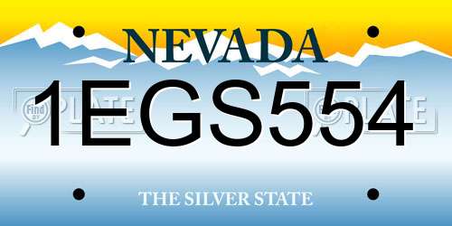 1EGS554 Nevada License Plate
