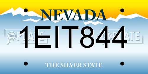 1EIT844 Nevada License Plate
