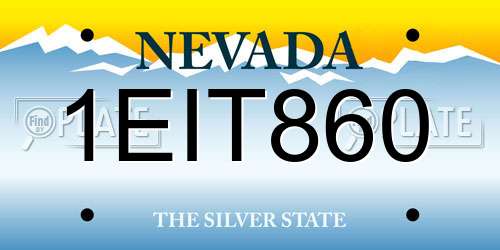 1EIT860 Nevada License Plate