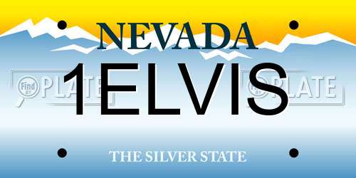 1ELVIS Nevada License Plate
