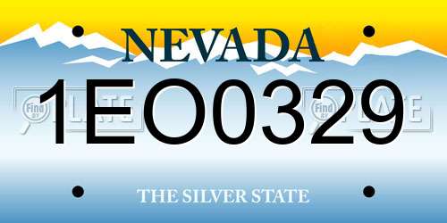 1EO0329 Nevada License Plate