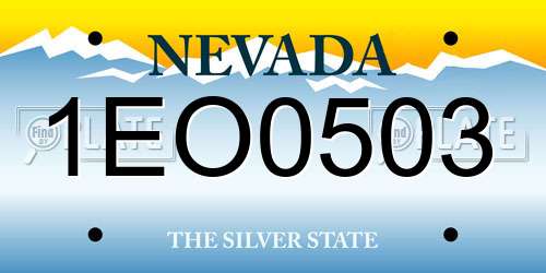 1EO0503 Nevada License Plate