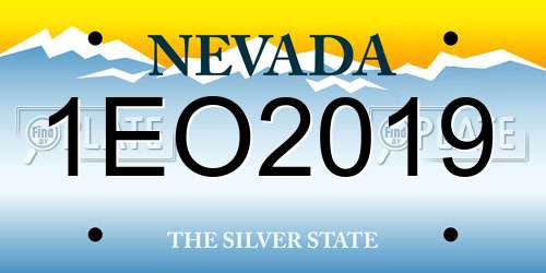 1EO2019 Nevada License Plate