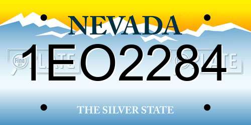 1EO2284 Nevada License Plate