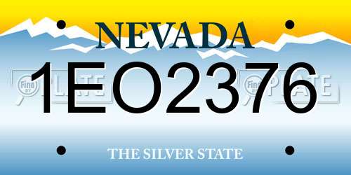 1EO2376 Nevada License Plate
