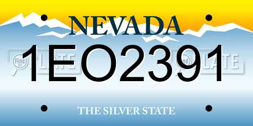 1EO2391 Nevada License Plate