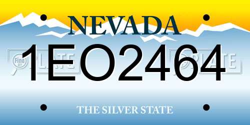 1EO2464 Nevada License Plate