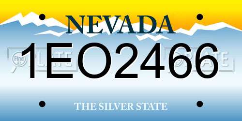 1EO2466 Nevada License Plate