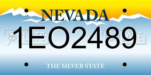 1EO2489 Nevada License Plate