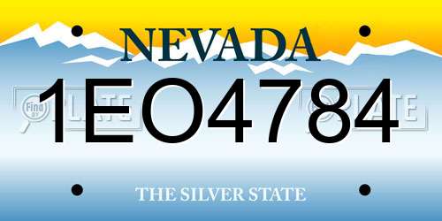 1EO4784 Nevada License Plate