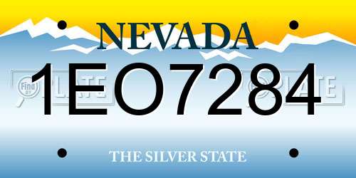 1EO7284 Nevada License Plate