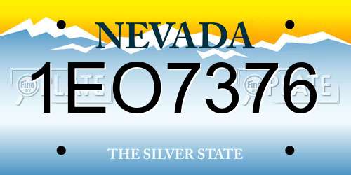 1EO7376 Nevada License Plate
