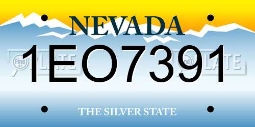 1EO7391 Nevada License Plate