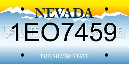 1EO7459 Nevada License Plate