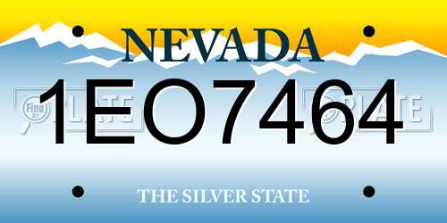 1EO7464 Nevada License Plate