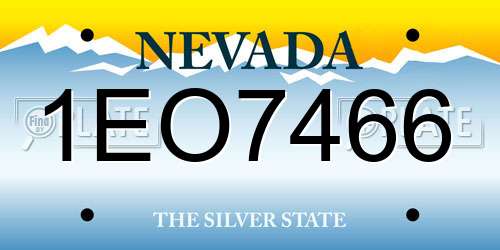 1EO7466 Nevada License Plate