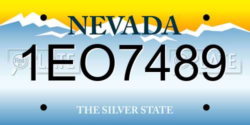 1EO7489 Nevada License Plate