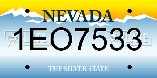 1EO7533 Nevada License Plate