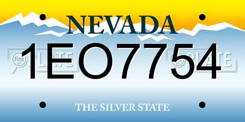 1EO7754 Nevada License Plate