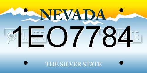 1EO7784 Nevada License Plate