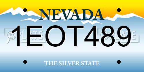 1EOT489 Nevada License Plate